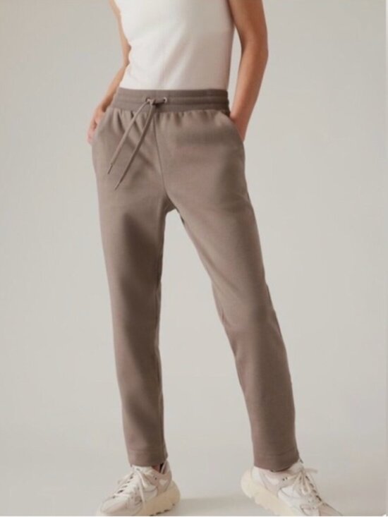 Athleta Pants - Athleta Cozy Karma High Rise Zip Ankle Pants‎ Size Medium Beige Weekend